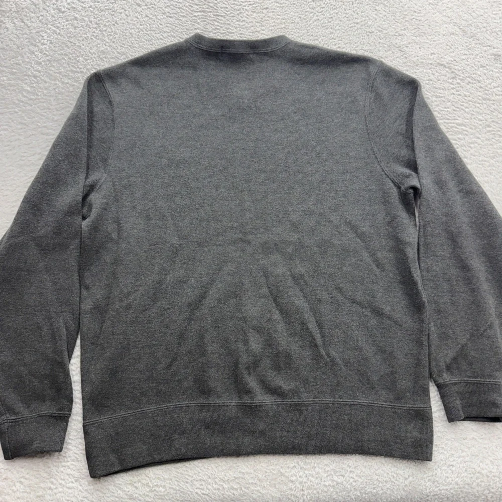 Polo Ralph Lauren Mens V-Neck Sweater Charcoal Gray 100% Cotton Size Medium
